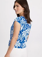 Front Knot Printed Top