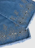 Embroidered Wide-Leg Jeans