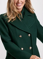 Stretch Wool Blend Coat