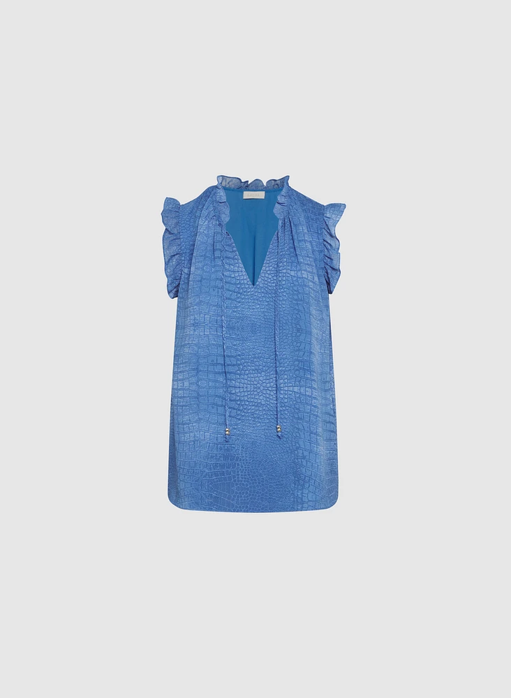 Snake Print Chiffon Blouse