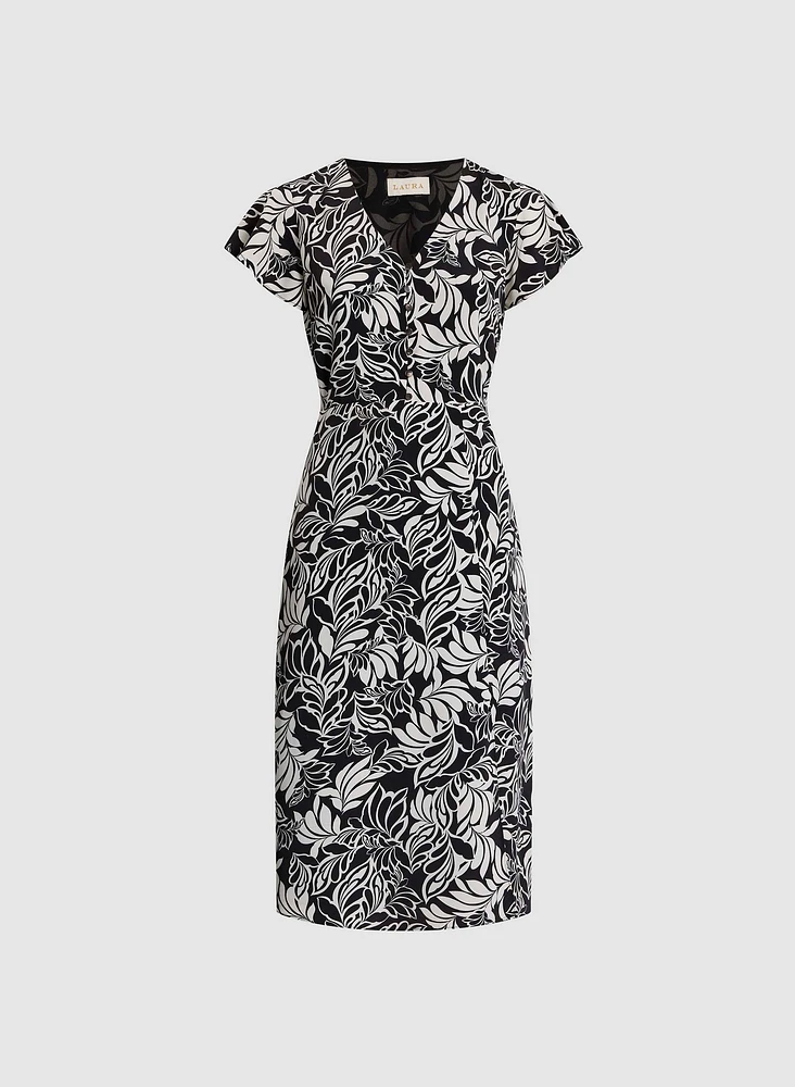 Crepe Flare Dress With Pockets