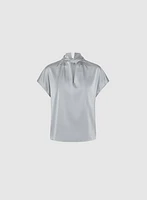 Twist Neck Satin Blouse