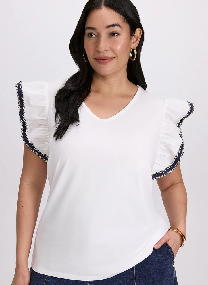 Denim Trim T-Shirt