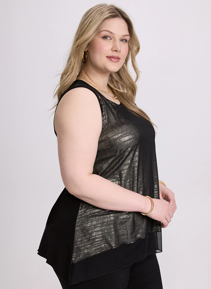 Joseph Ribkoff - Layered Metallic Tank Top