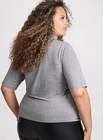 Metallic Mock Neck Top