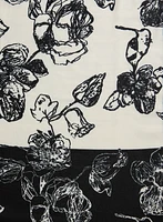 Two-Tone Floral Print Scarf