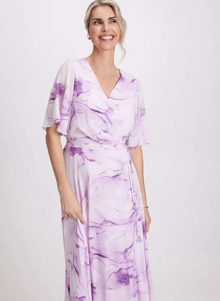 Marbled Chiffon Dress
