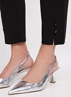 Sofia Studded Hem Slim-Leg Pants - Short