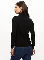 Embellished Argyle Knit Sweater