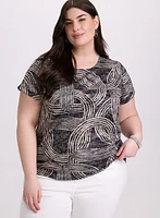 T-shirt à motif ligné abstrait