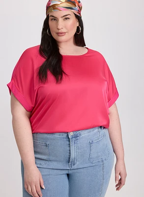 Satin Drop Shoulder Top