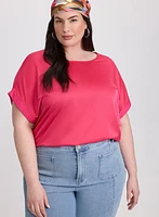 Satin Drop Shoulder Top