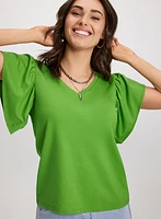 Cap Sleeve V-Neck Tee