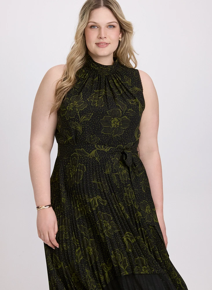 Floral Mock Neck Dress