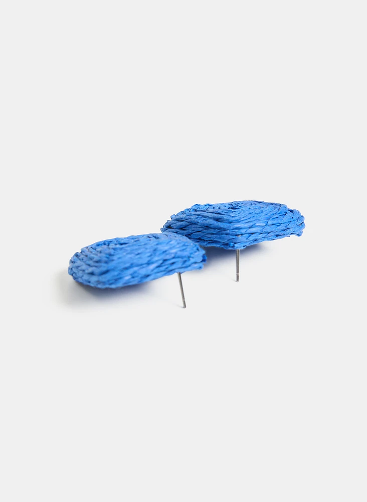 Boucles d'oreilles carrées en raphia