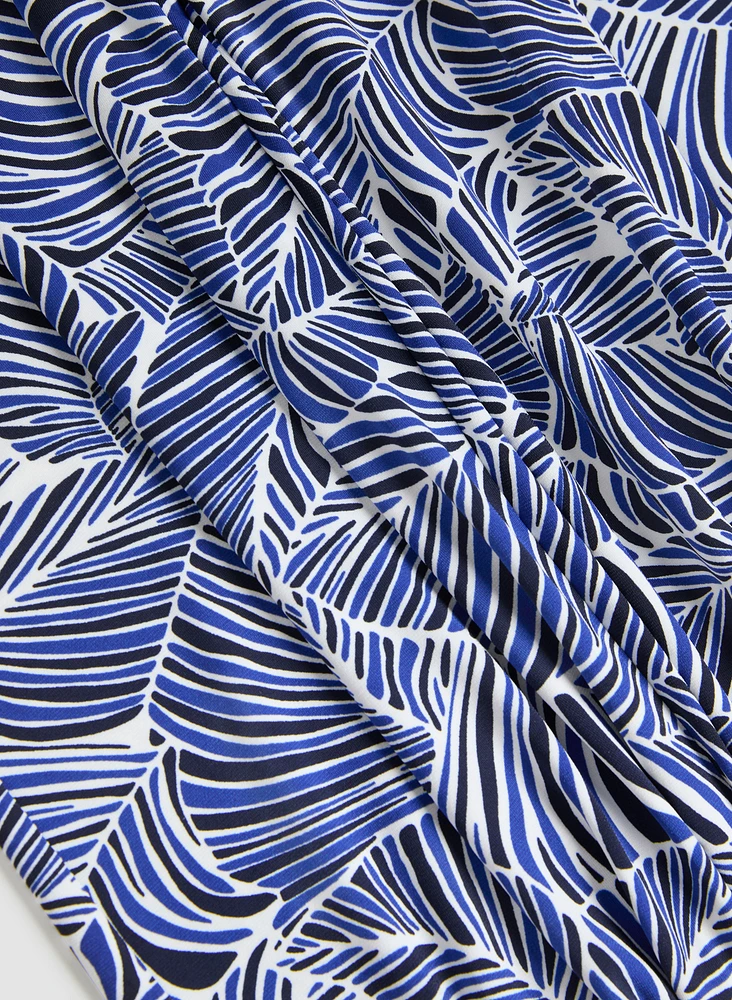 Leaf Print Pull-On Pants
