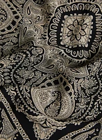Scarf Print Mock Neck Blouse