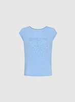 Sequined Gradient Motif Top