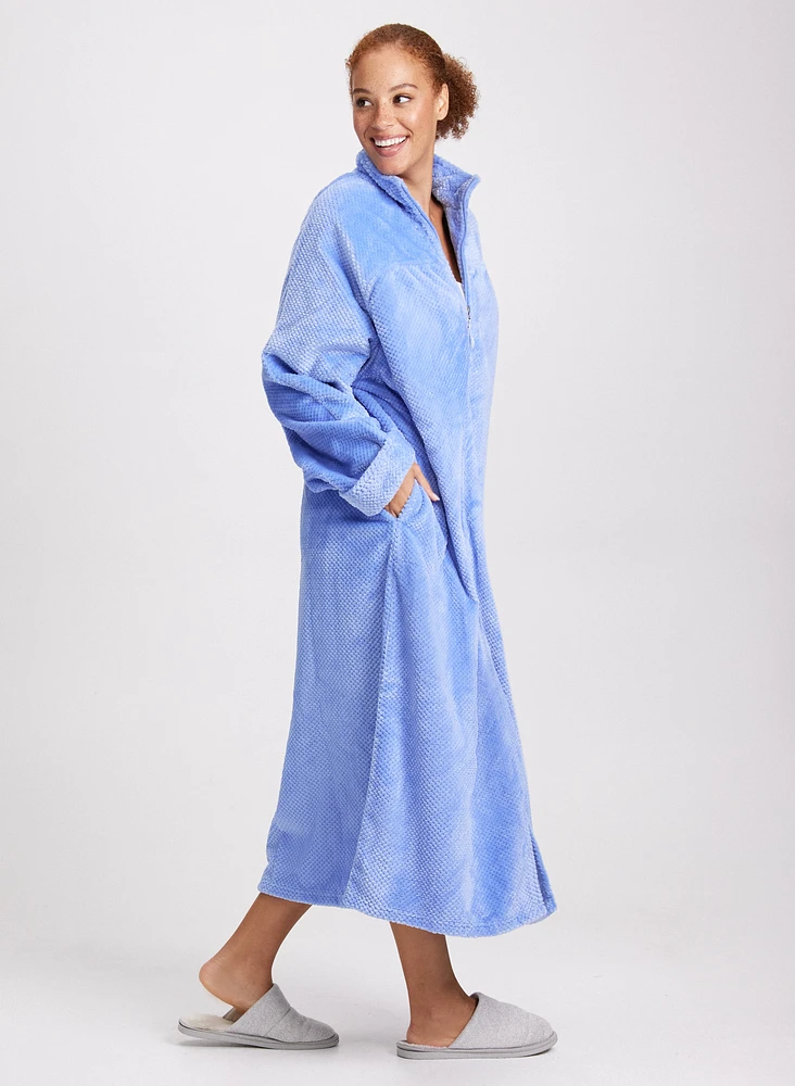 Robe de chambre matelassée à fermeture éclair