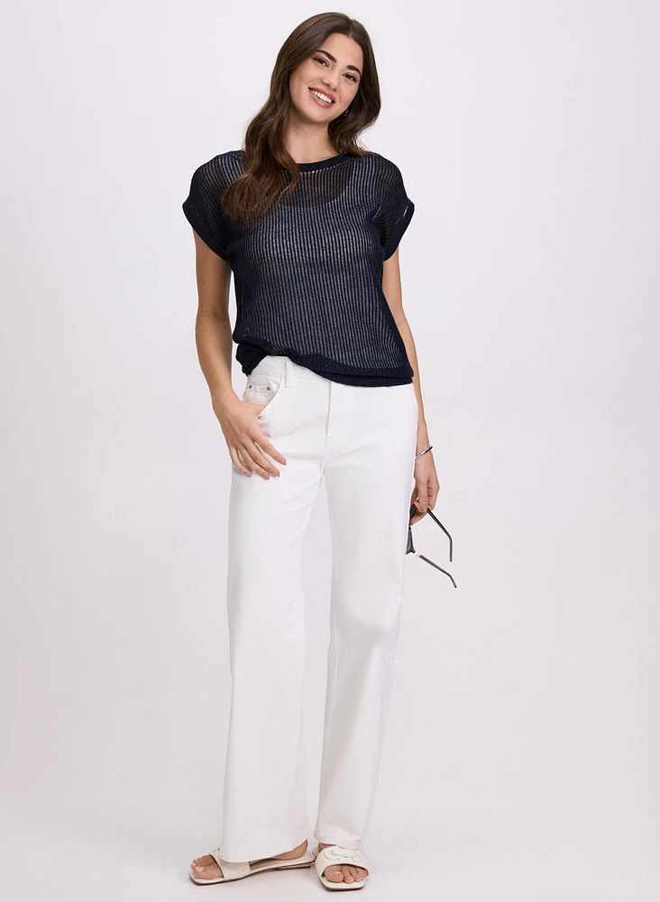 Metallic Knit Pullover