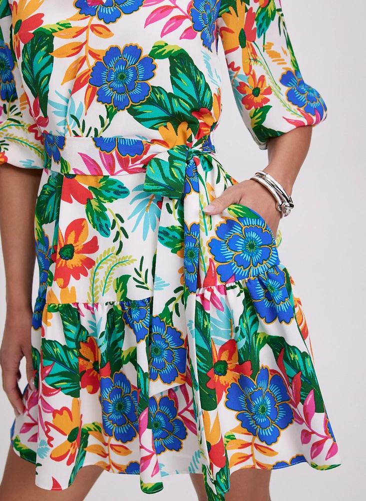 Robe à motif tropical