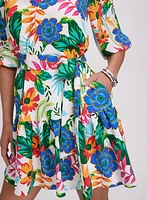 Robe à motif tropical