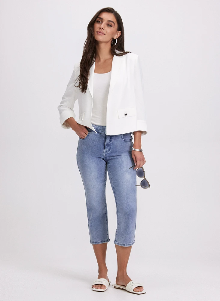Capri en denim à détail tressé