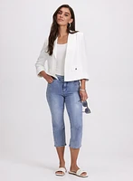 Braided Trim Denim Capris