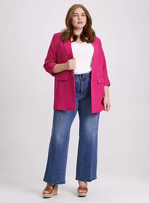 Blazer à manches 3/4 et pantalon en denim