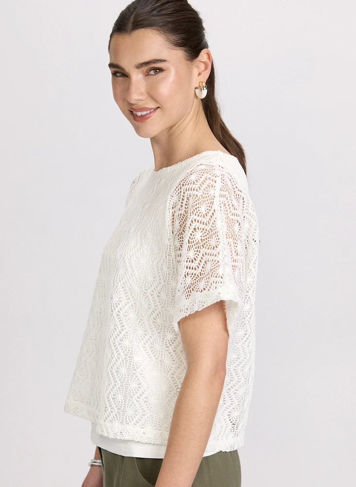 Lined Crochet Top