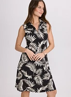 Palm Print Jersey Dress