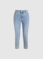 Embroidered Slim-Leg Jeans