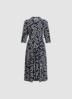 Geometric Print Shirt Dress