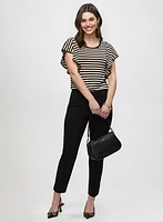 Striped Ruffle Sleeve T-Shirt