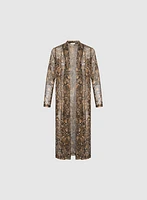 Snake Print Mesh Cover-Up
