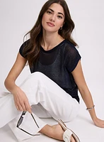 Metallic Knit Pullover