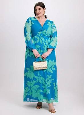 Robe effet torsadé à feuilles
