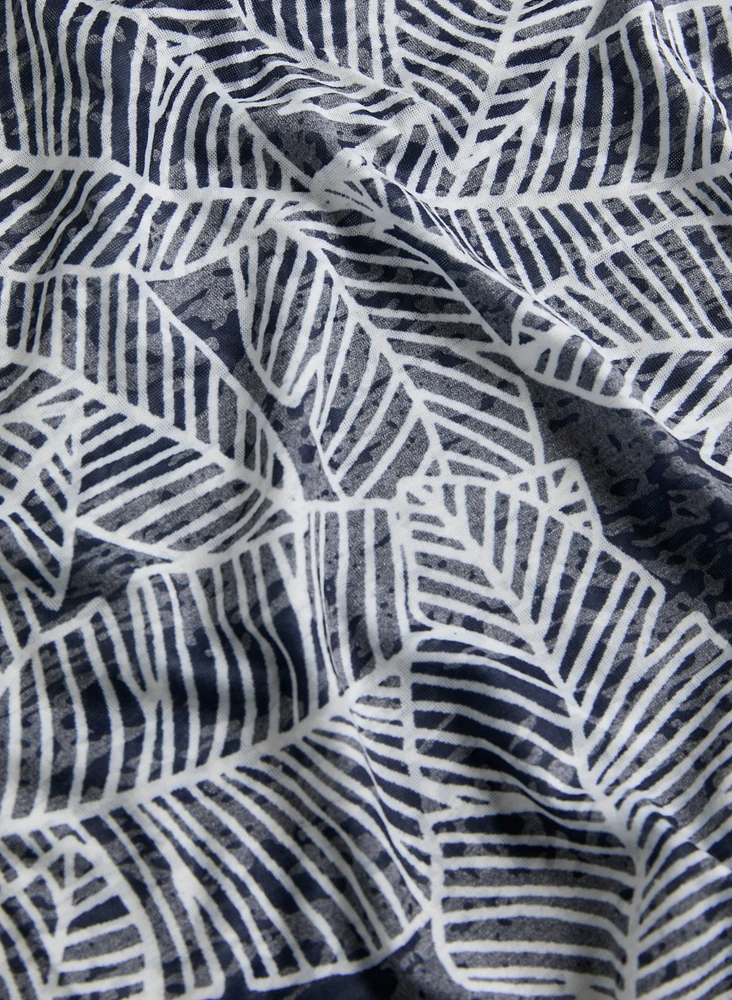 Knotted Leaf Print Top