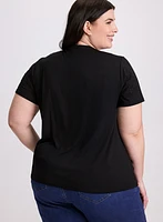 Tonal Stone Embellished T-Shirt