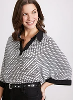 Geometric Contrast Blouse