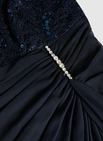 Lace Detail Evening Dress