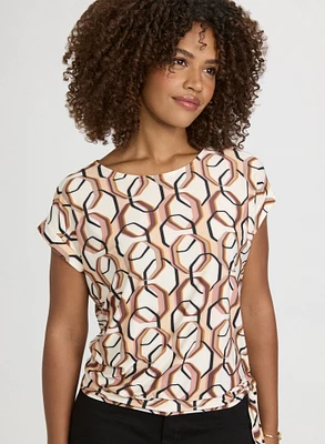 Geometric Cap Sleeve Top