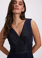 Metallic Pleated Jumpsuit