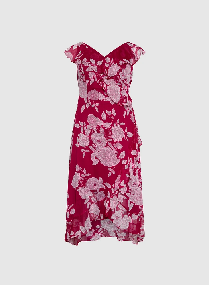 Ruffled Floral Dress