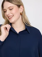 Asymmetric High-Low Hem Blouse