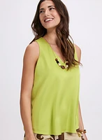Sleeveless V-Neck Blouse