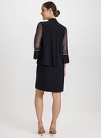 Rhinestone Embellished Jacket & Dress Set