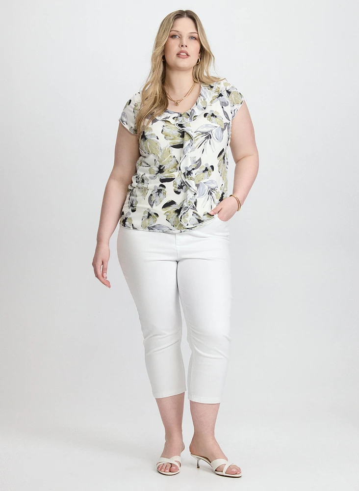 Haut floral volanté