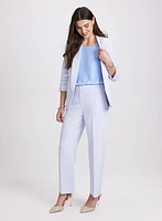 Veste ouverte en twill et pantalon à jambe droite