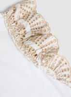 Ruffled Eyelet Sleeve Tee